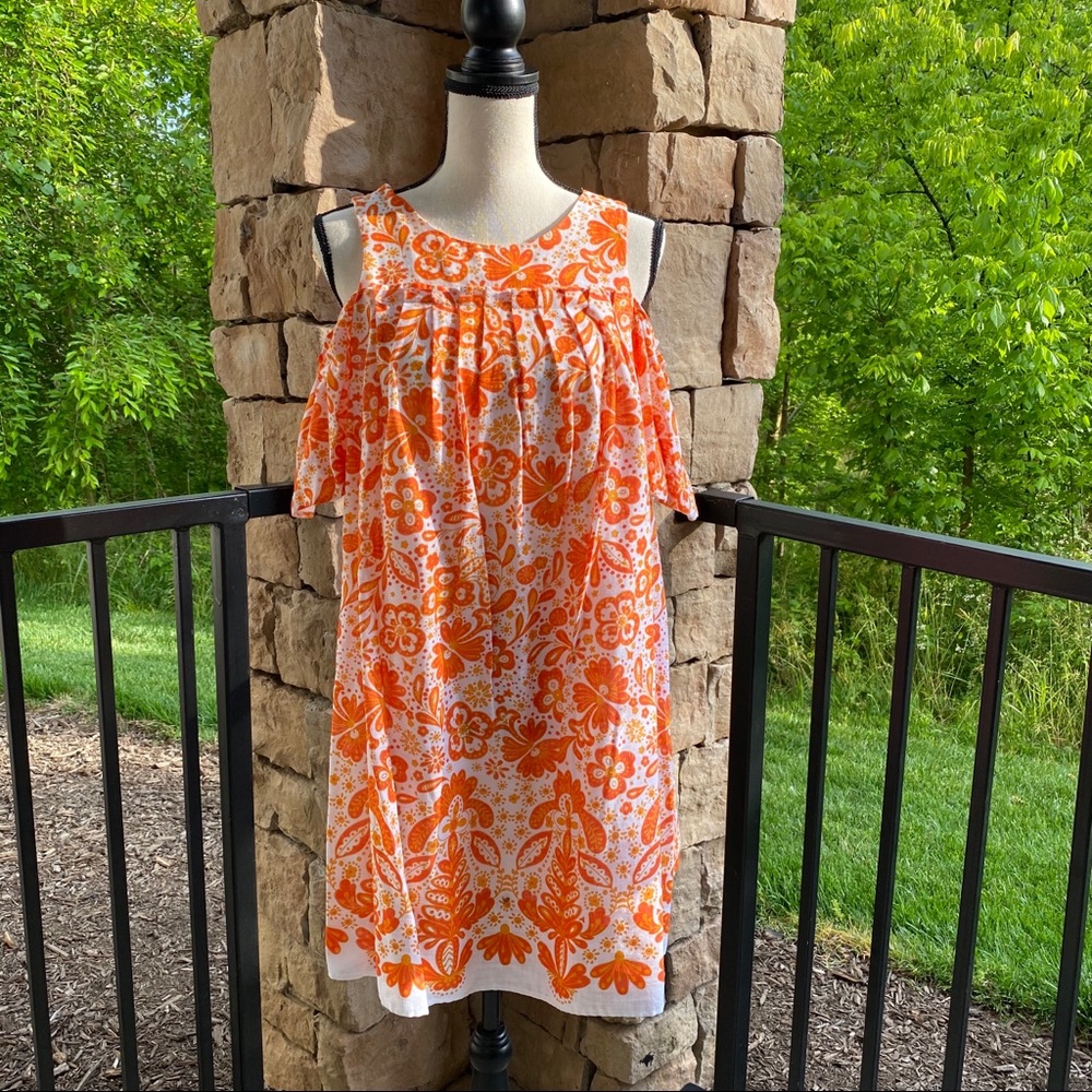 Cold shoulder spring/summer print dress